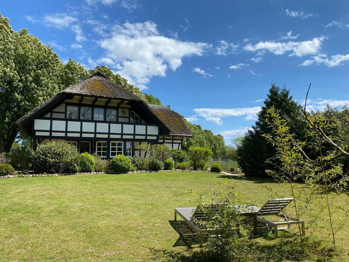 Reetdachfachwerkvilla Am Wiesengrund Bergen Auf Rugen Esterno foto